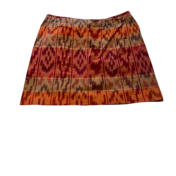 Lauren Ralph Lauren True Wrap Skirt Above Knee Geo Motif Ruffle Ikat Fall NEW 18 - Picture 4 of 11